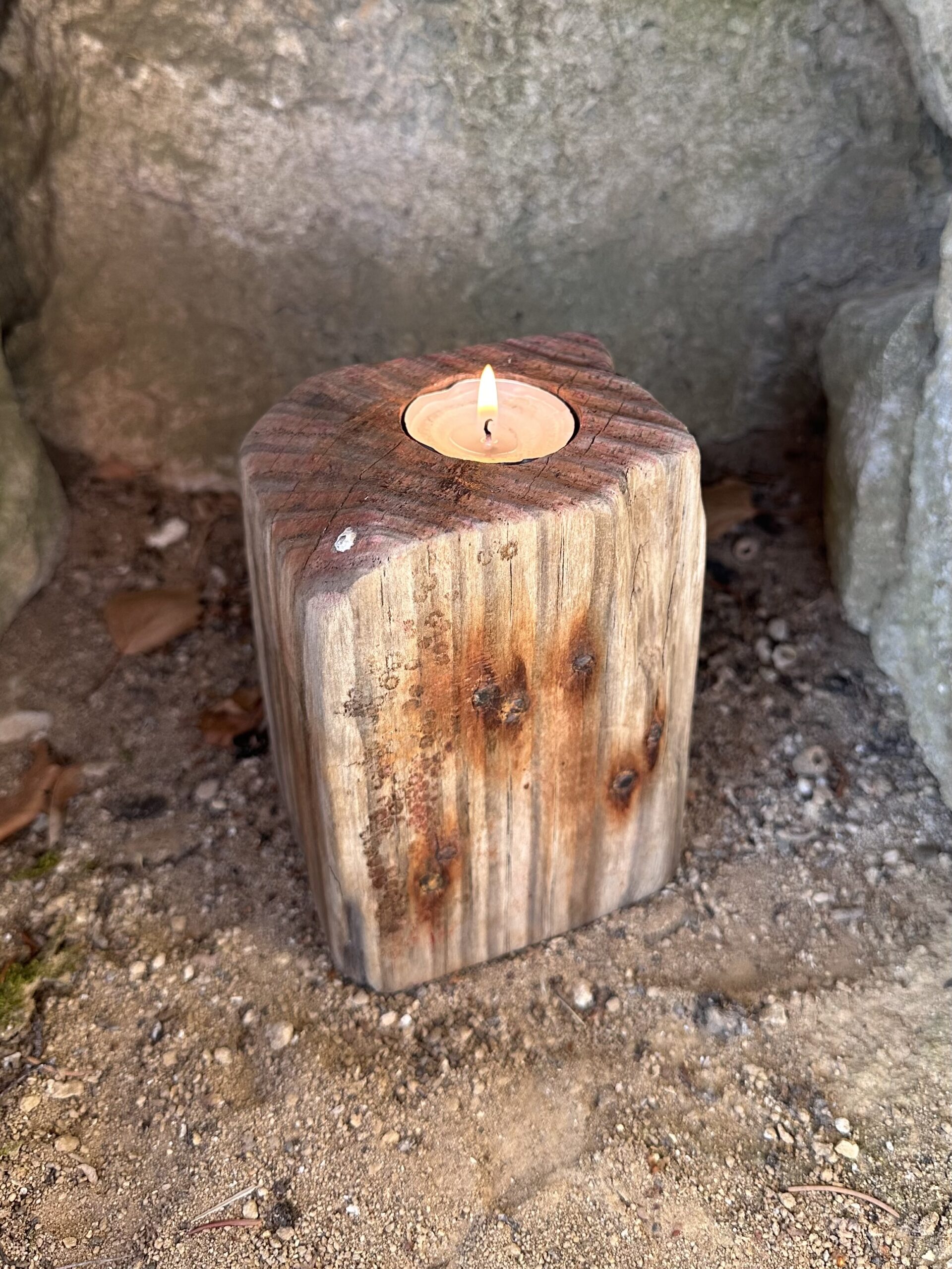 BOUGEOIR IRUS EN BOIS FLOTTÉ L – Image 3